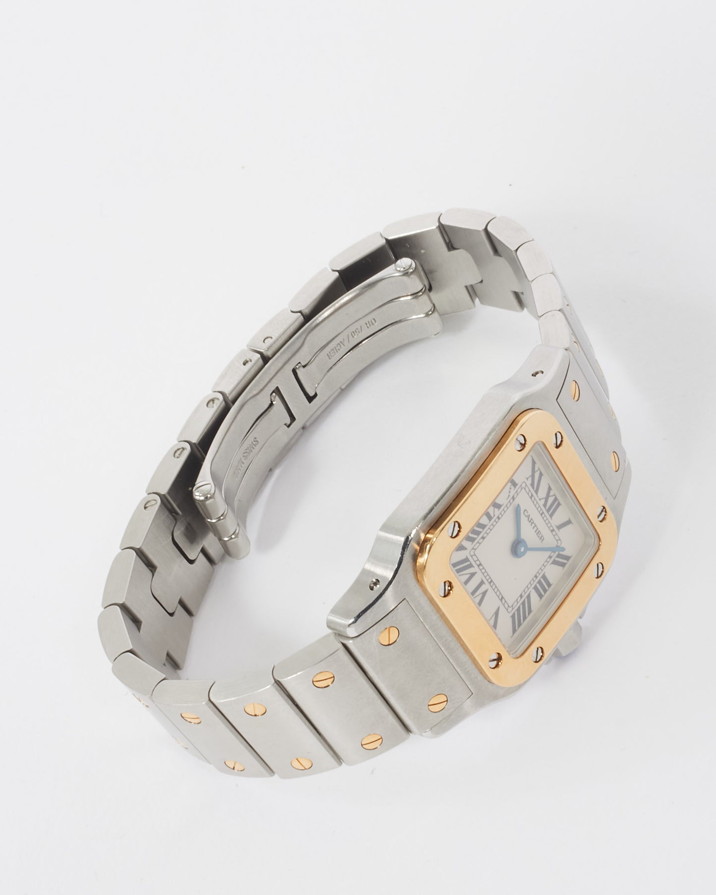 Cartier Women
s Silver 
Gold Small Two Tone Santos Watch 24 mm