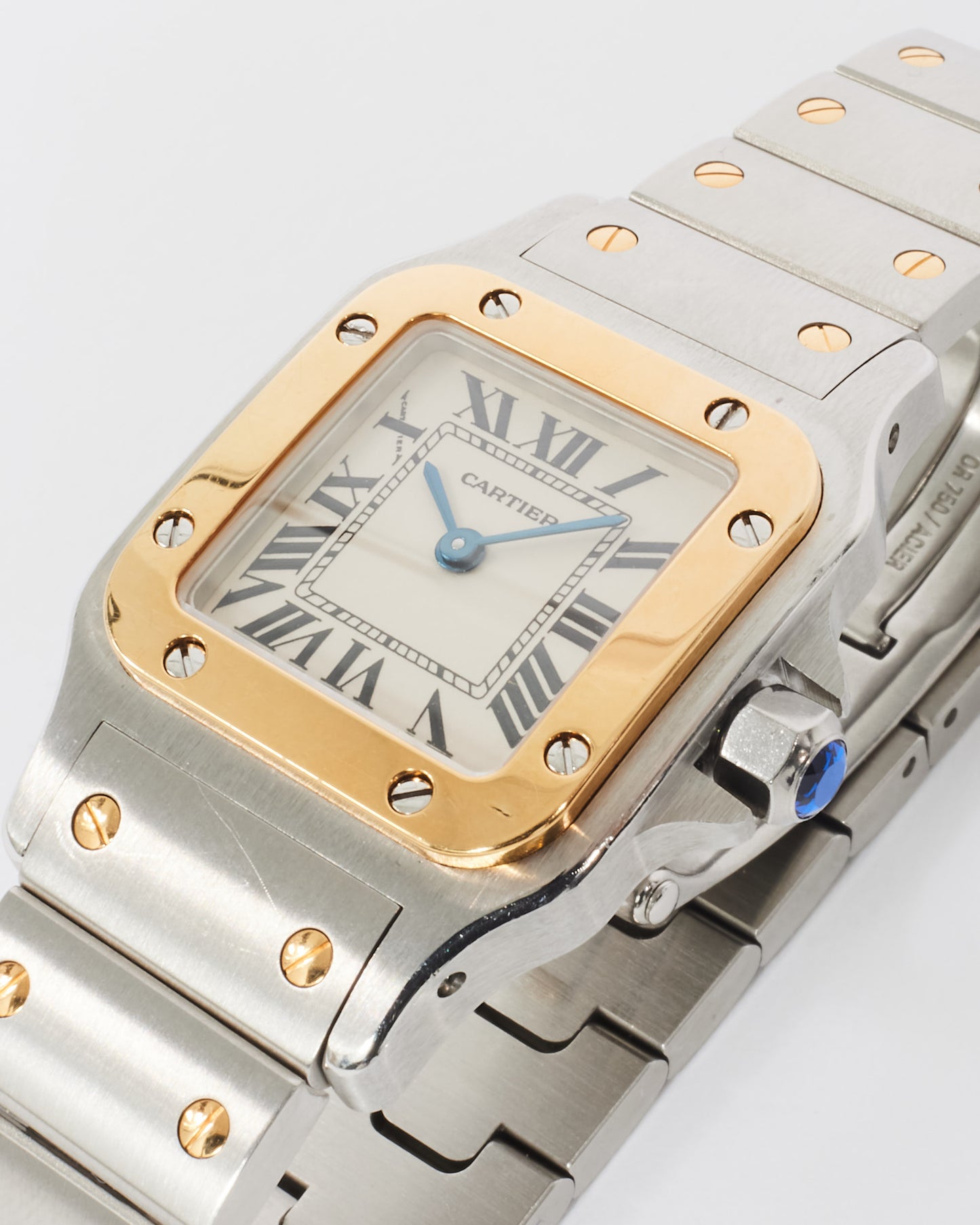 Cartier Women
s Silver 
Gold Small Two Tone Santos Watch 24 mm