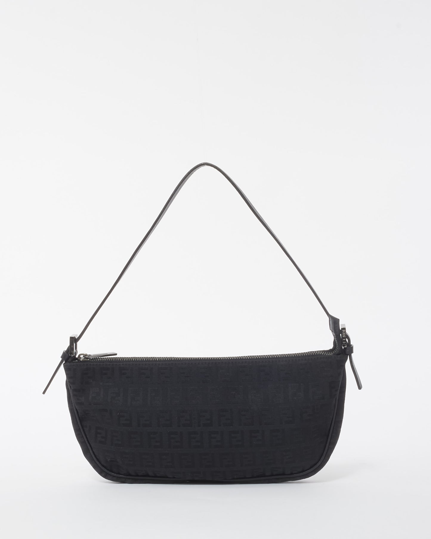 Fendi Black Monogram Zucchino Canvas Shoulder Bag