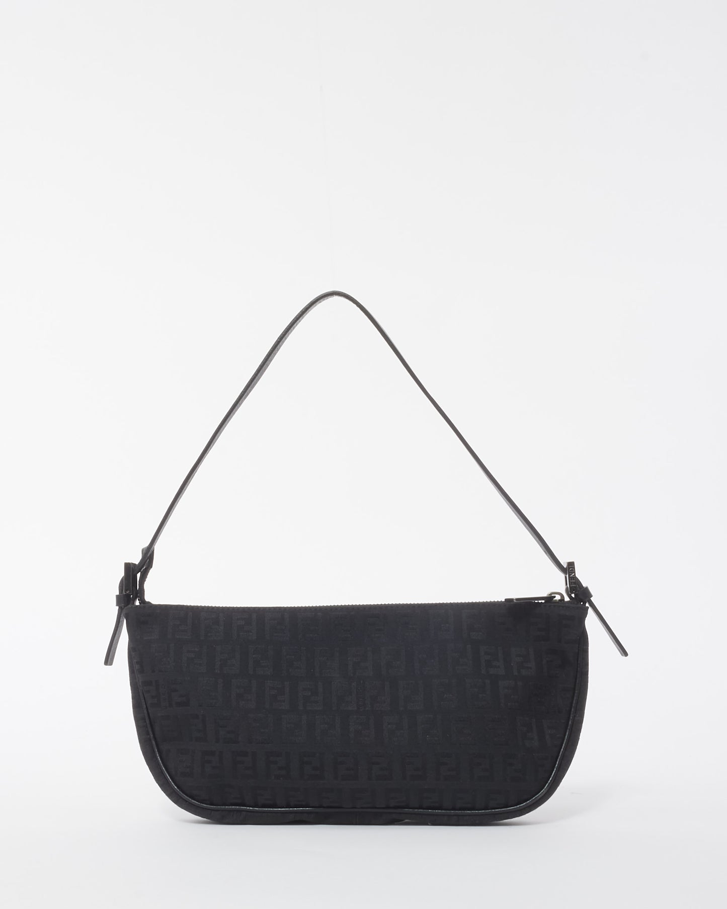 Fendi Black Monogram Zucchino Canvas Shoulder Bag