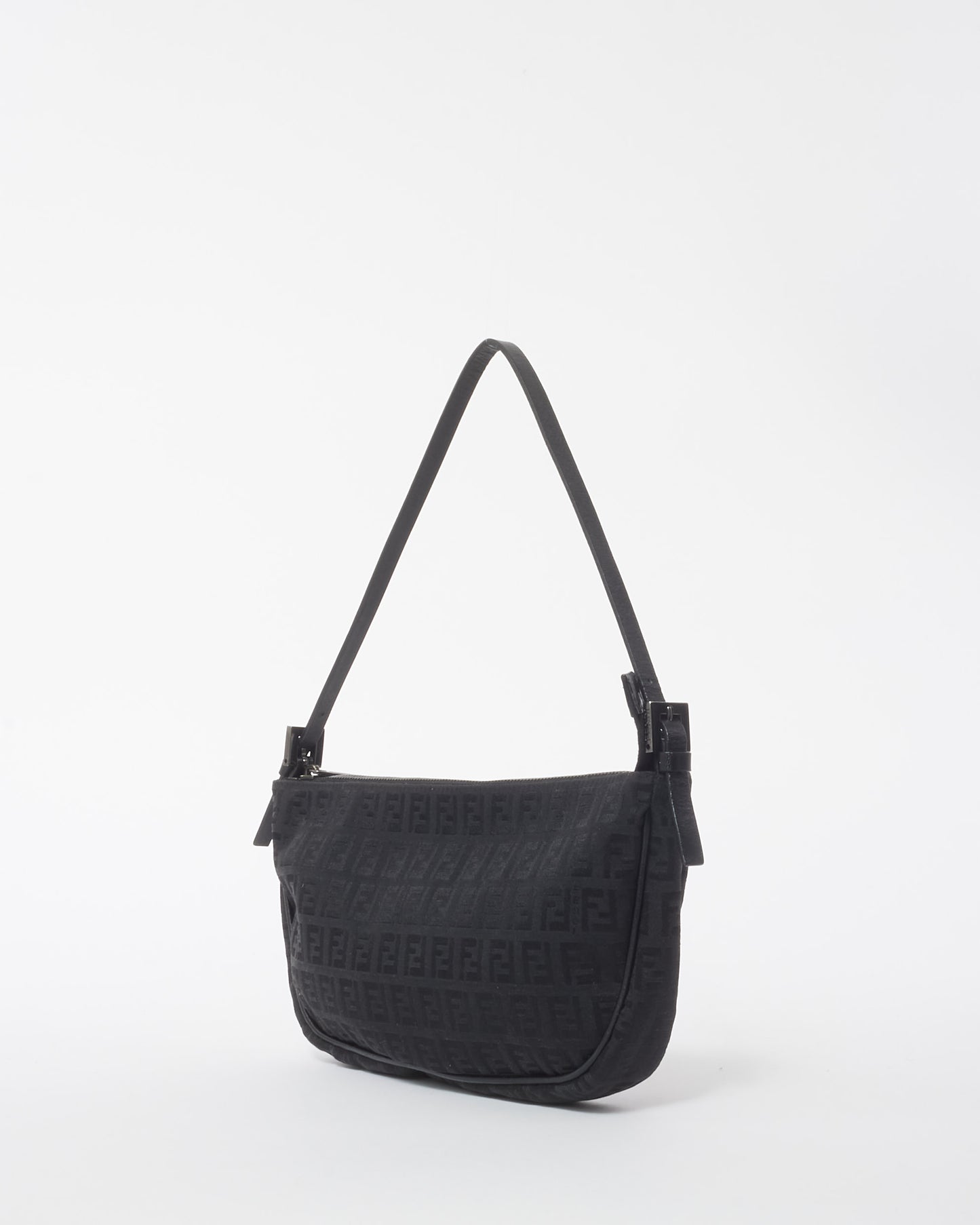 Fendi Black Monogram Zucchino Canvas Shoulder Bag