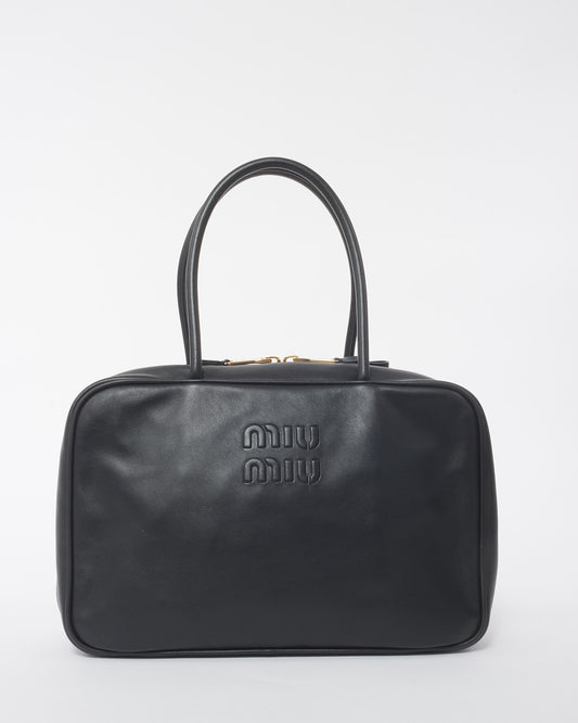 Miu Miu Black Leather Beau Shoulder Bag