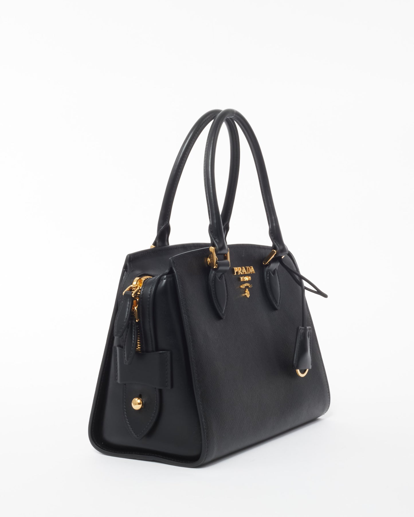 Prada Black Saffiano Leather Medium Two Way Bag