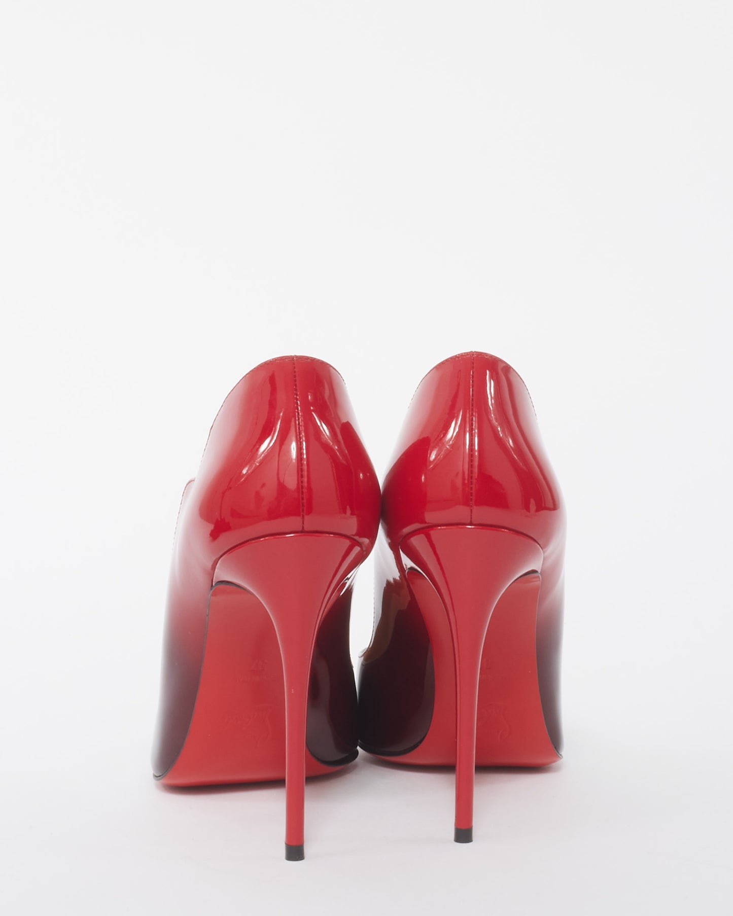 Christian Louboutin Black and Red Patent Leather Hot Chick 120mm Pumps - 37