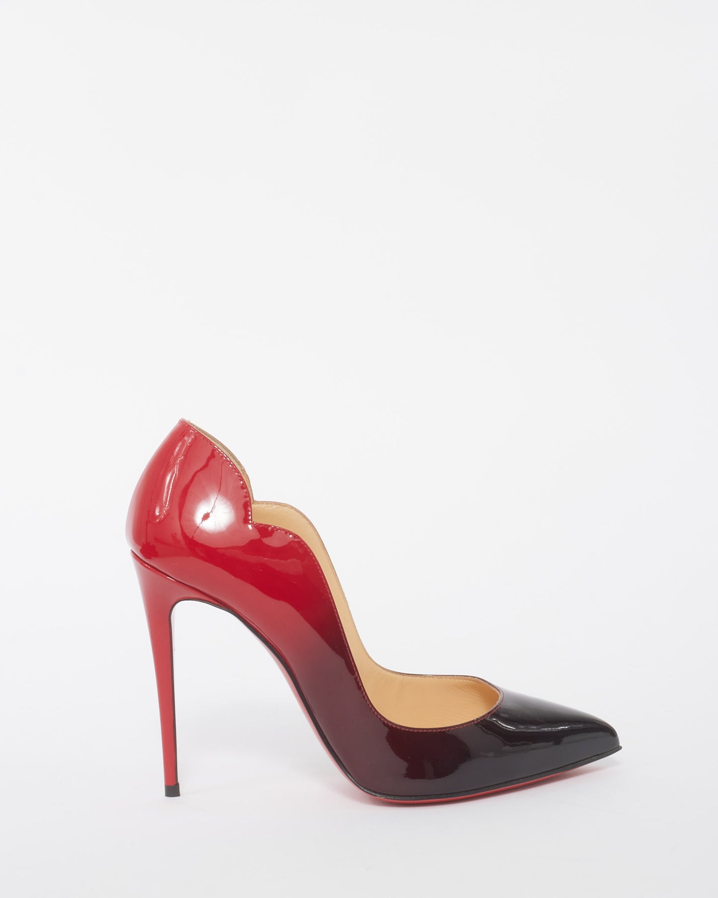 Christian Louboutin Black and Red Patent Leather Hot Chick 120mm Pumps - 37