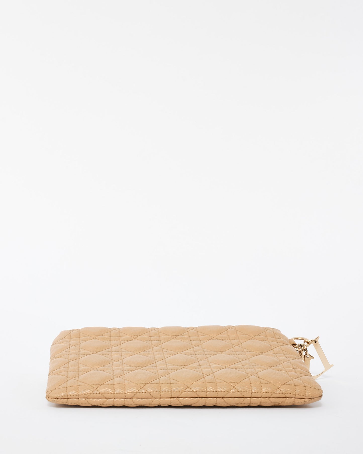 Dior Beige Quilted Coated Canvas Panarea Clutch Bag