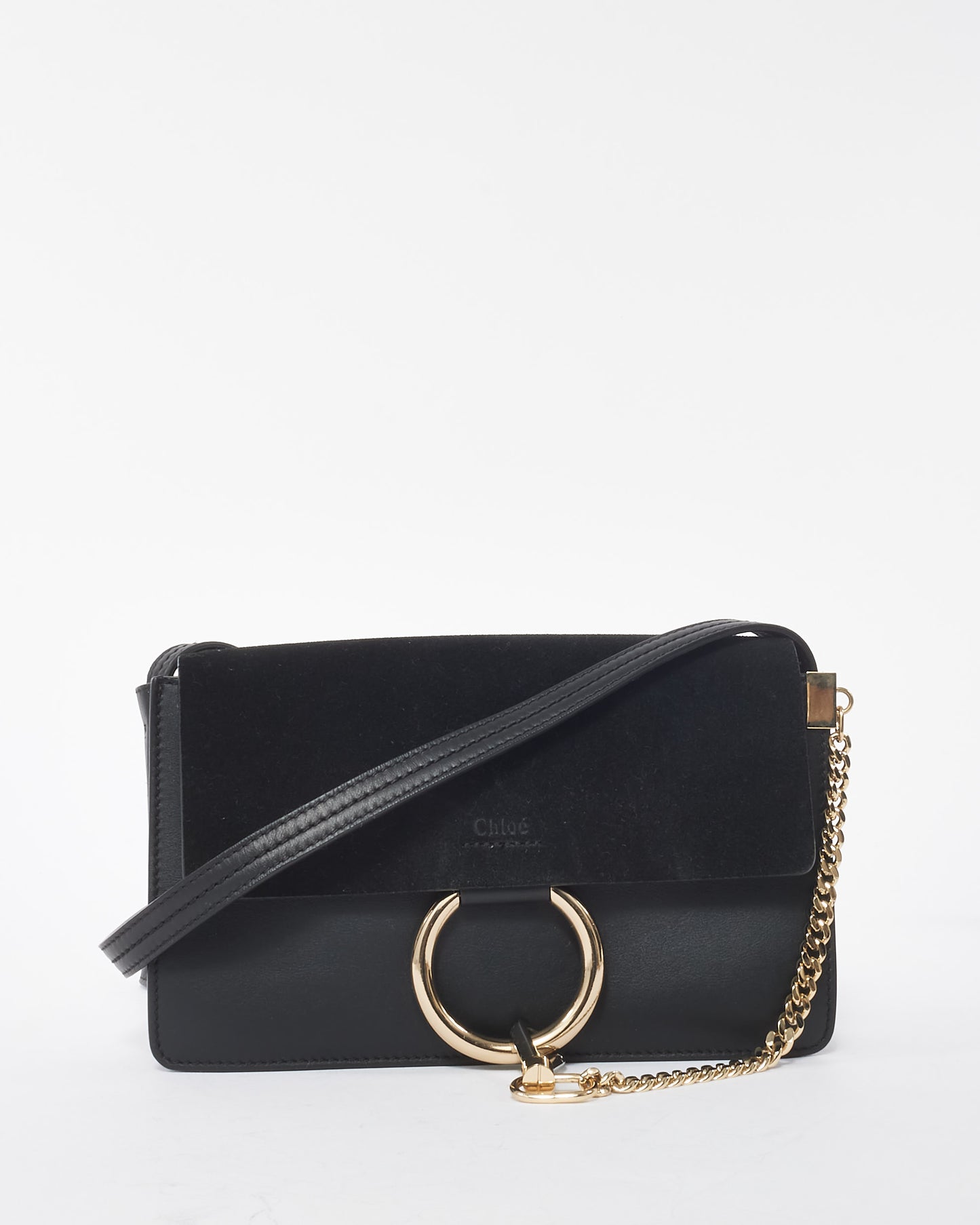 Chloé Black Suede 
Leather Faye Crossbody Bag