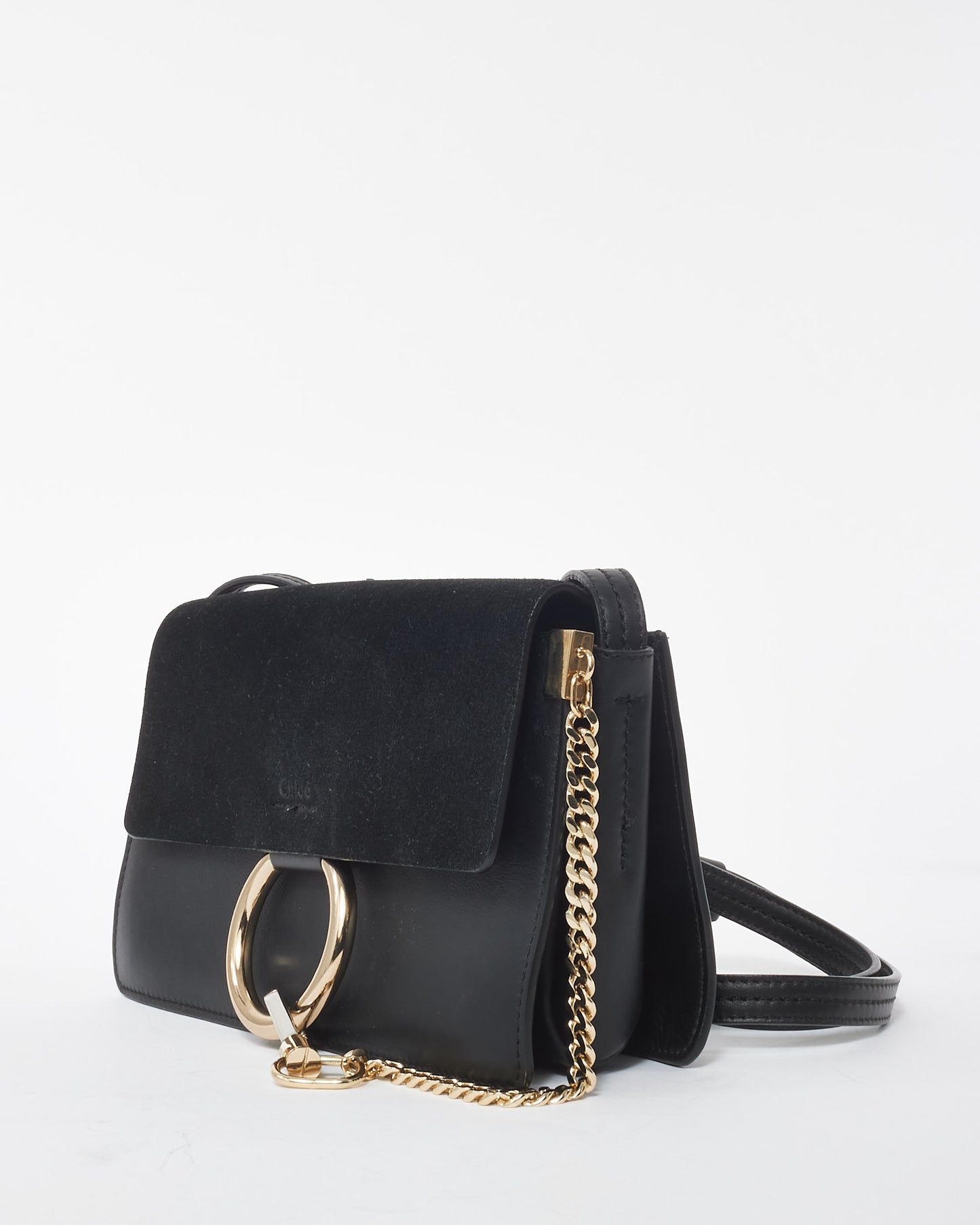 Chloé Black Suede 
Leather Faye Crossbody Bag