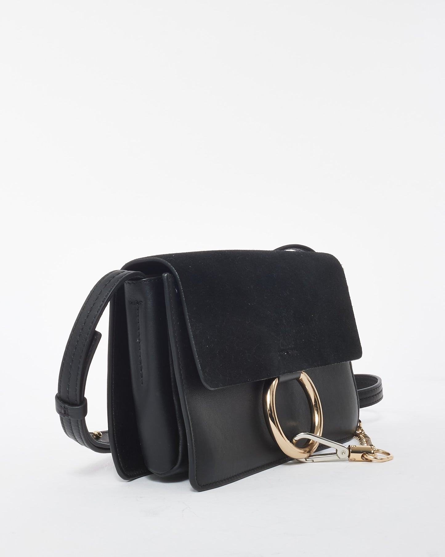 Chloé Black Suede 
Leather Faye Crossbody Bag