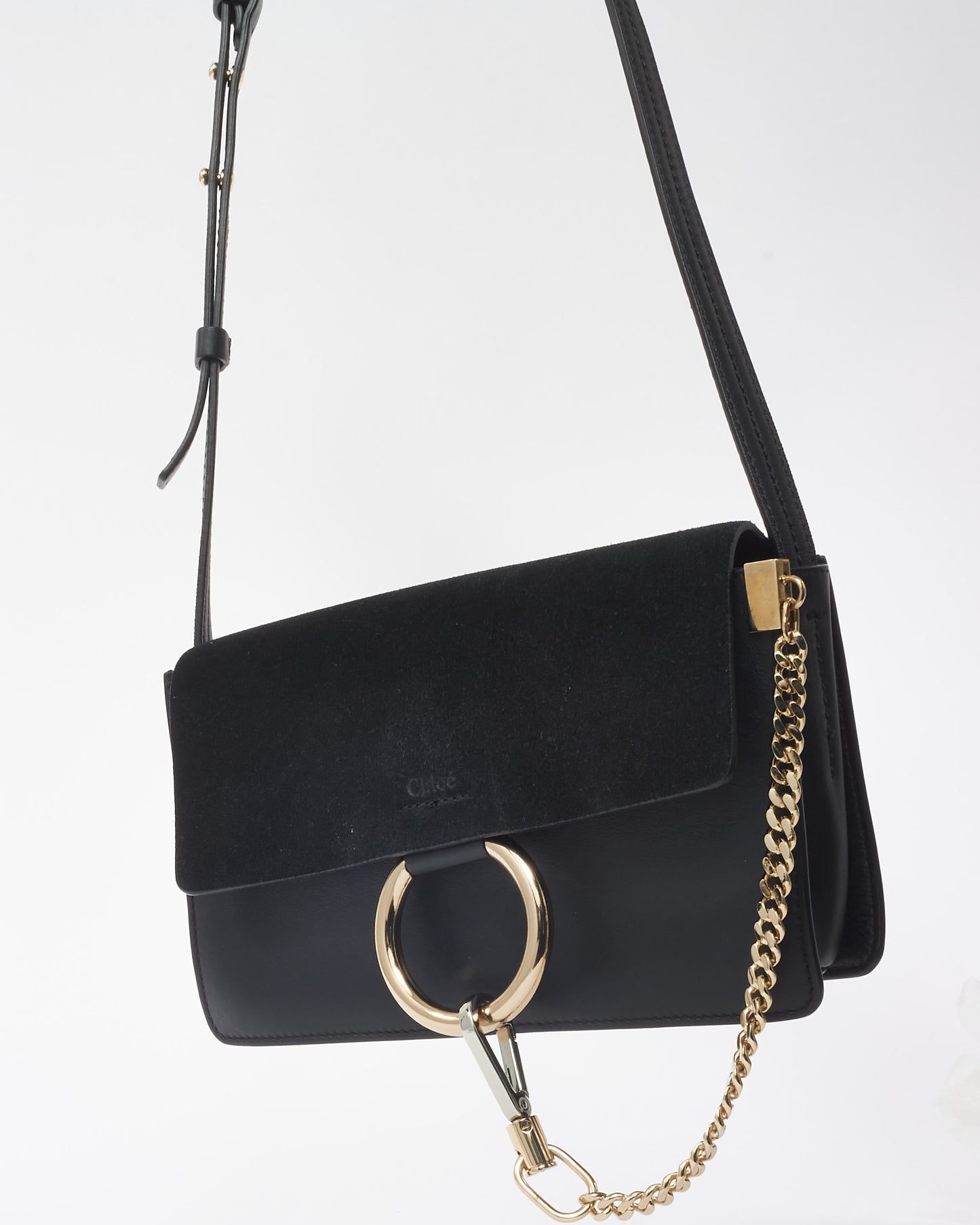 Chloé Black Suede 
Leather Faye Crossbody Bag