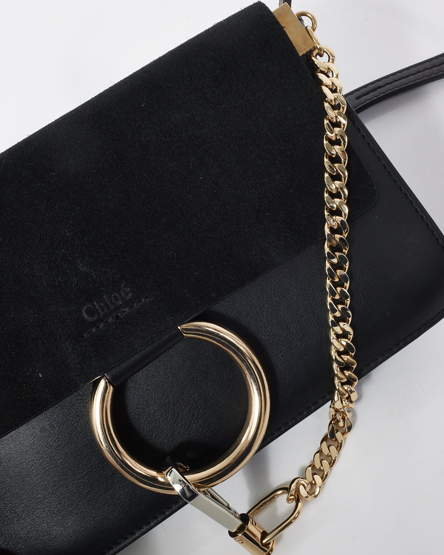 Chloé Black Suede 
Leather Faye Crossbody Bag