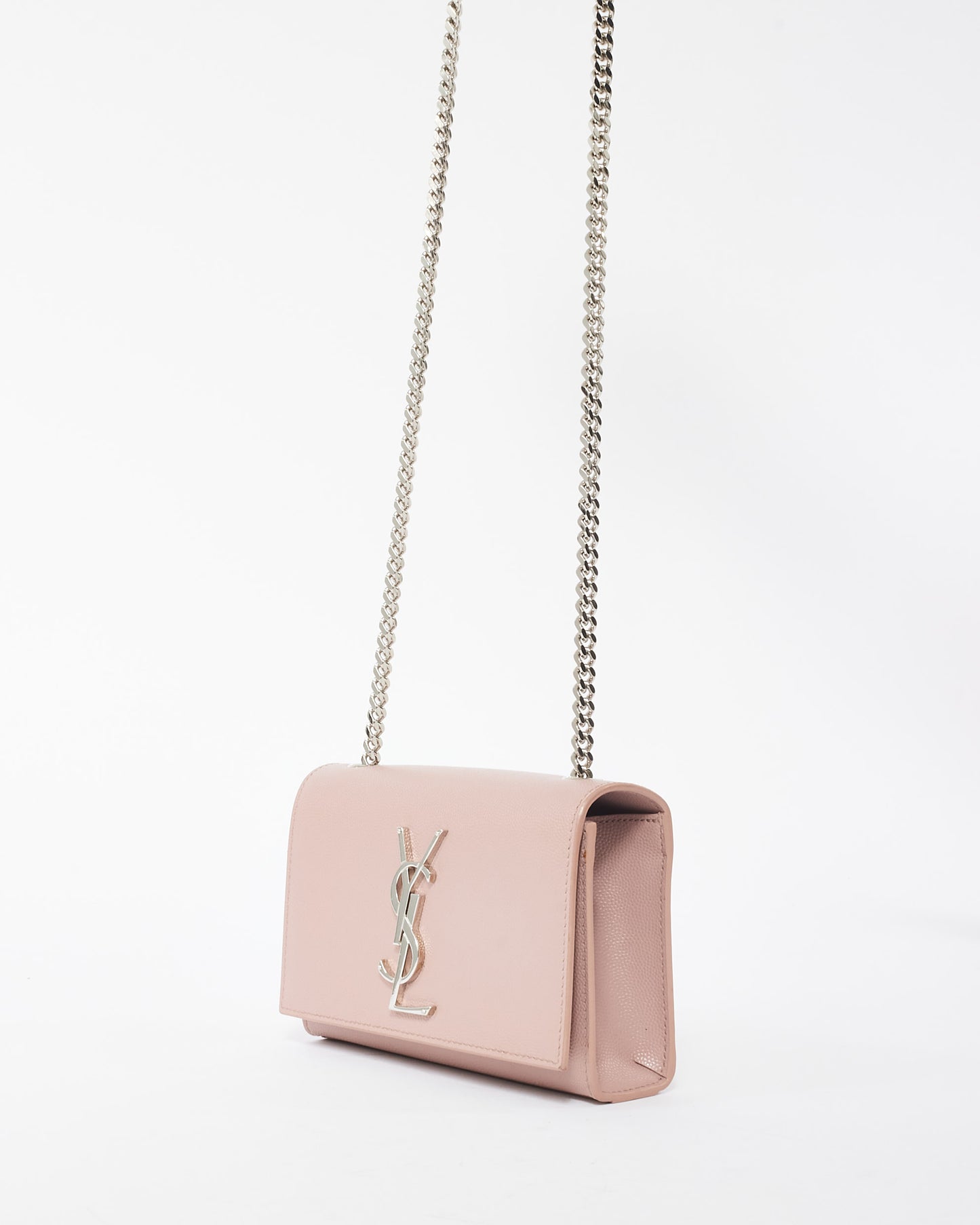 Saint Laurent Blush Pink Grain de Poudre Embossed Leather Small Kate Bag