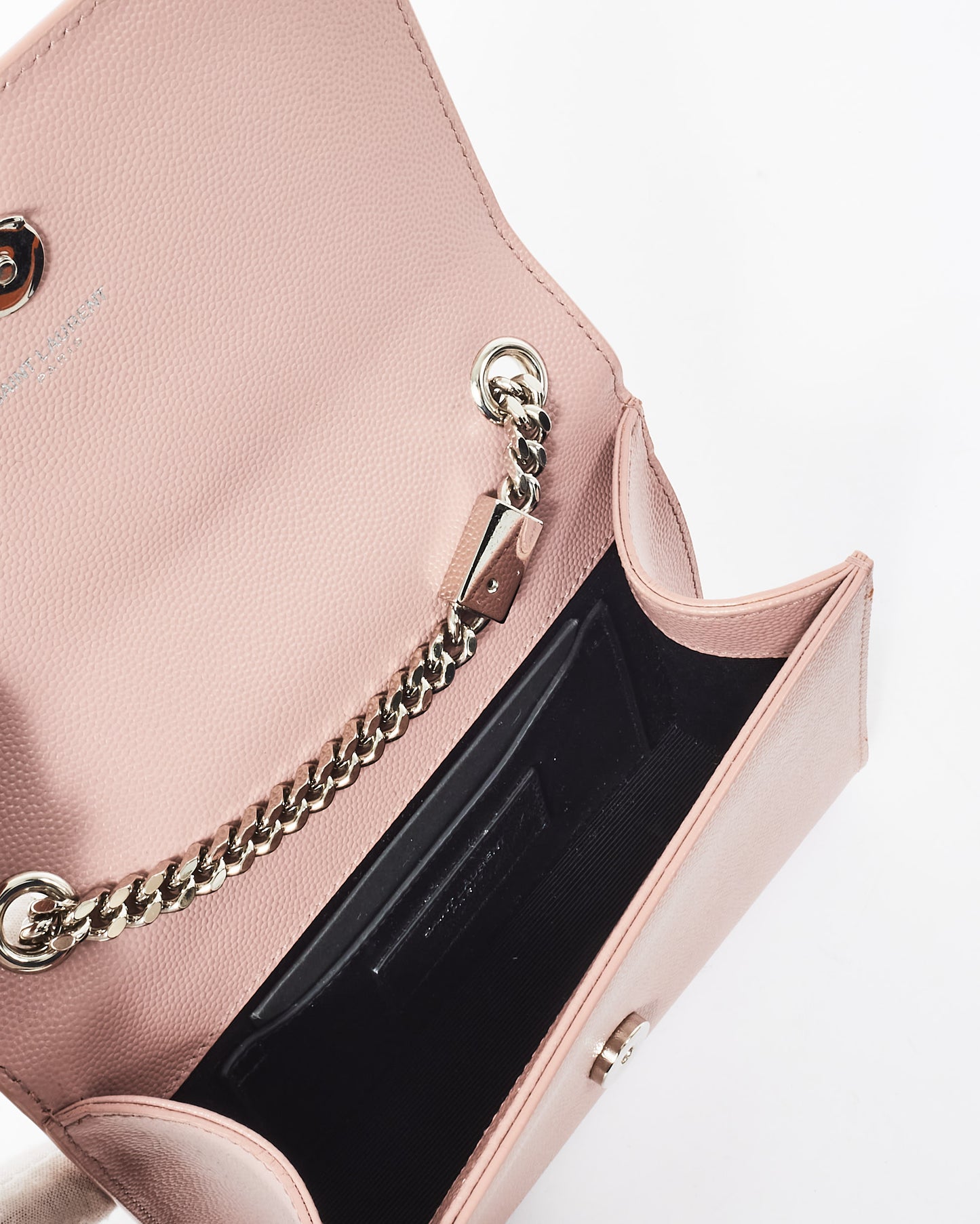 Saint Laurent Blush Pink Grain de Poudre Embossed Leather Small Kate Bag