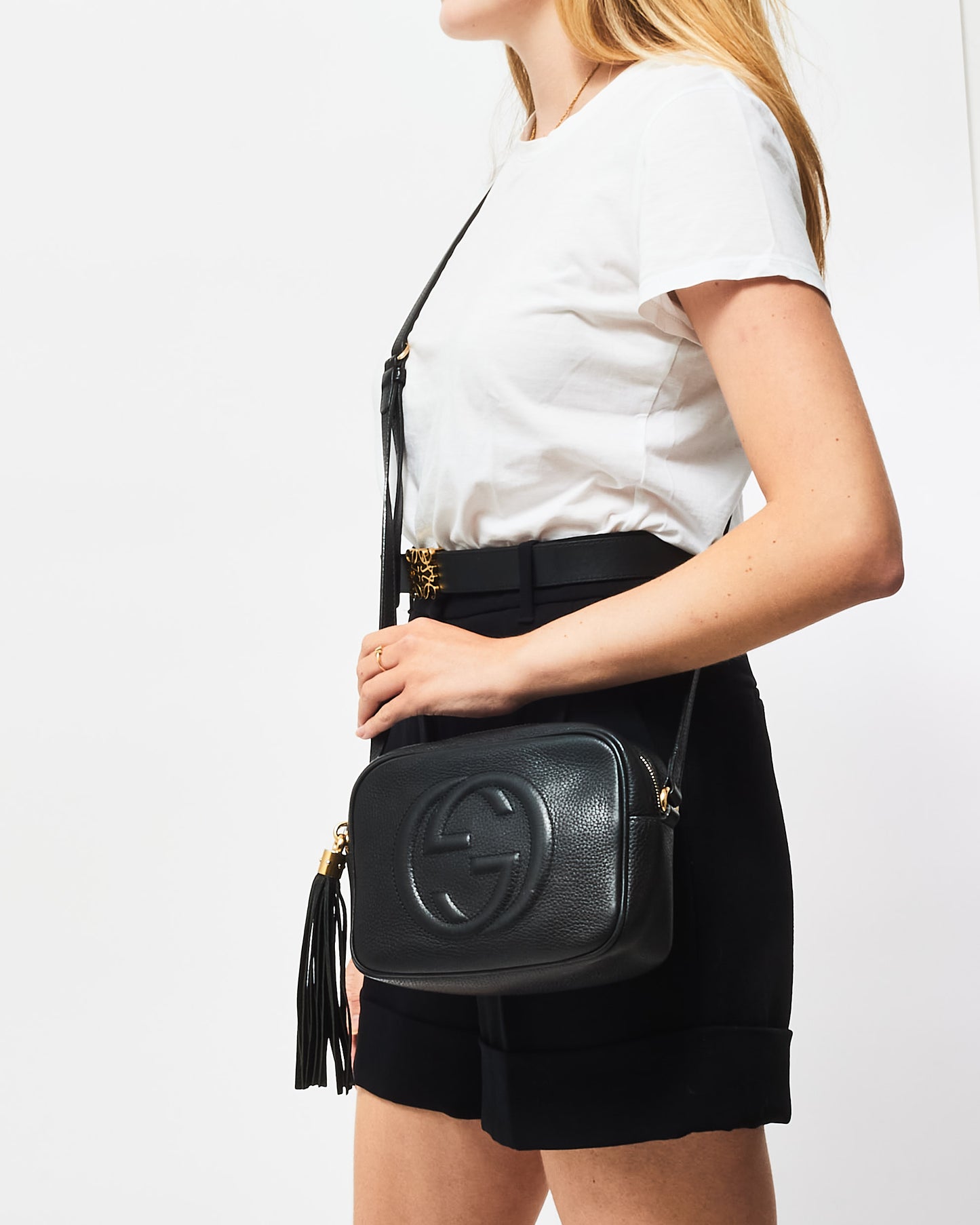 Gucci Black Leather Soho Disco Crossbody Bag