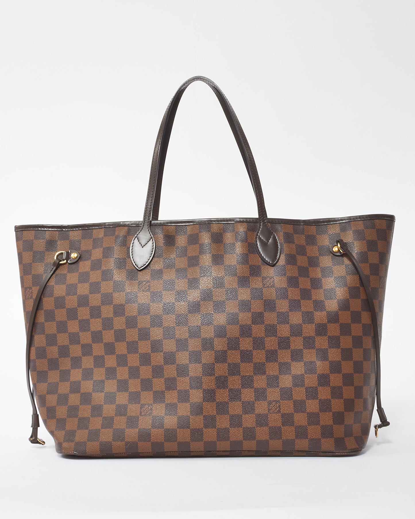 Louis Vuitton Coated Canvas Damier Ebene Neverfull GM Bag - With Pouch