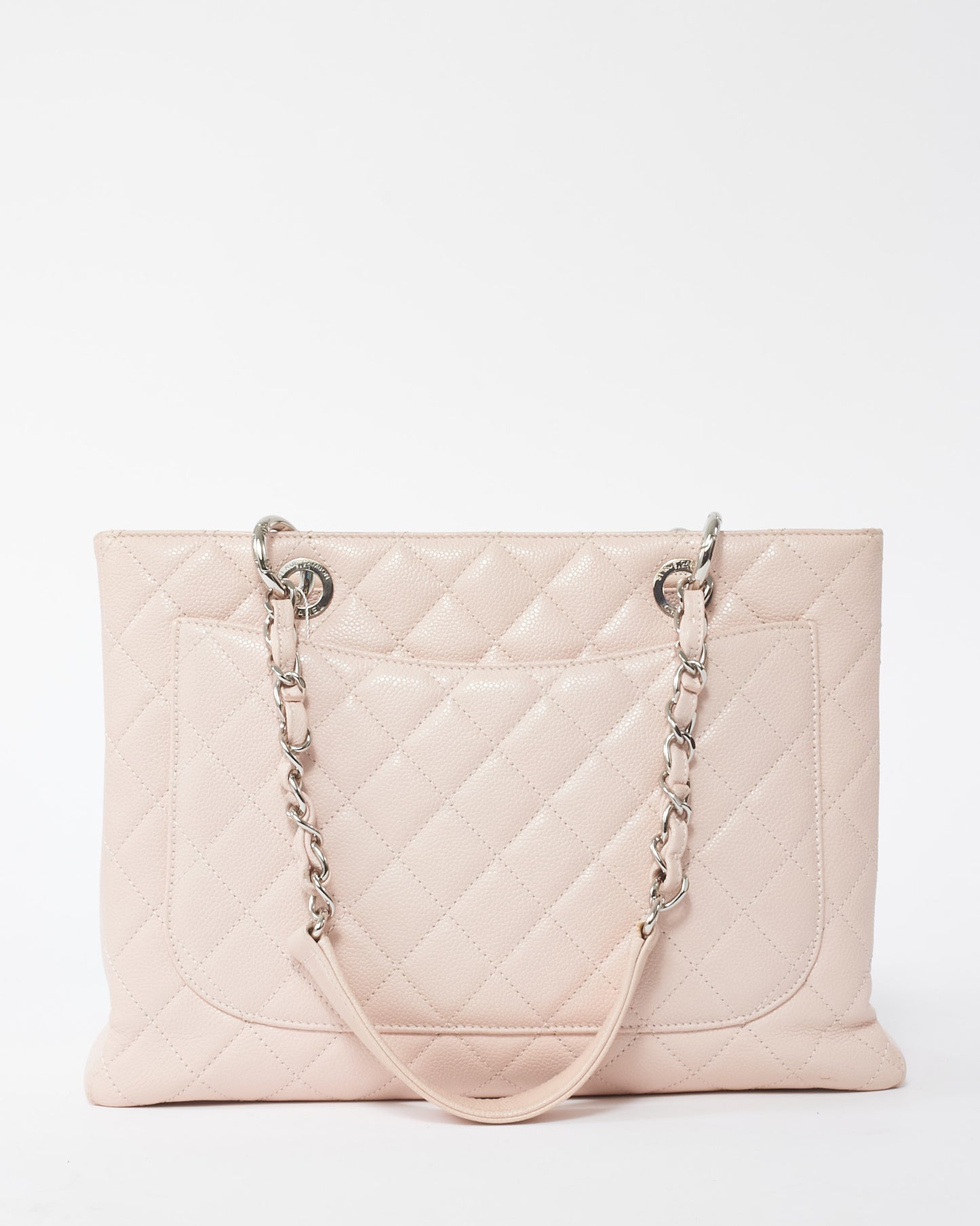 Chanel Pink Caviar Quilted GST Shopping Tote Bag