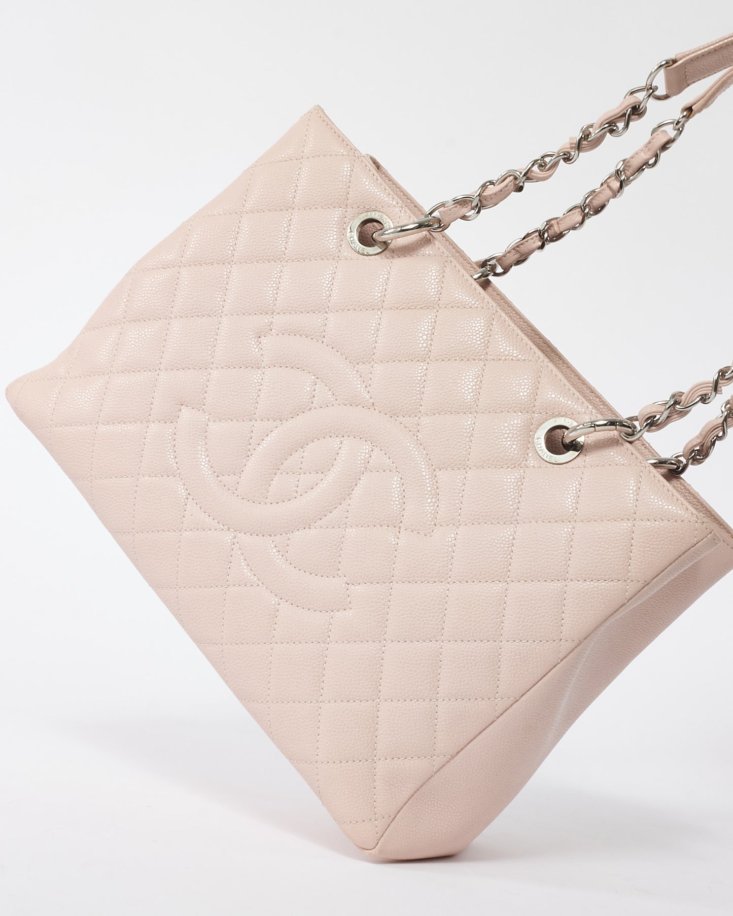 Chanel Pink Caviar Quilted GST Shopping Tote Bag