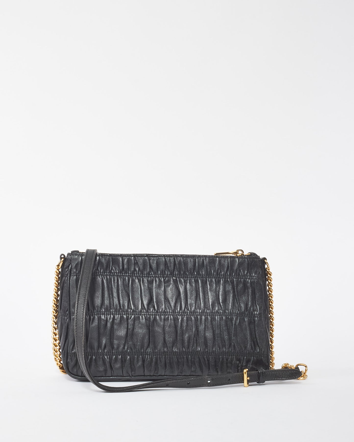 Prada Black Nappa Leather Gaufre Crossbody Bag