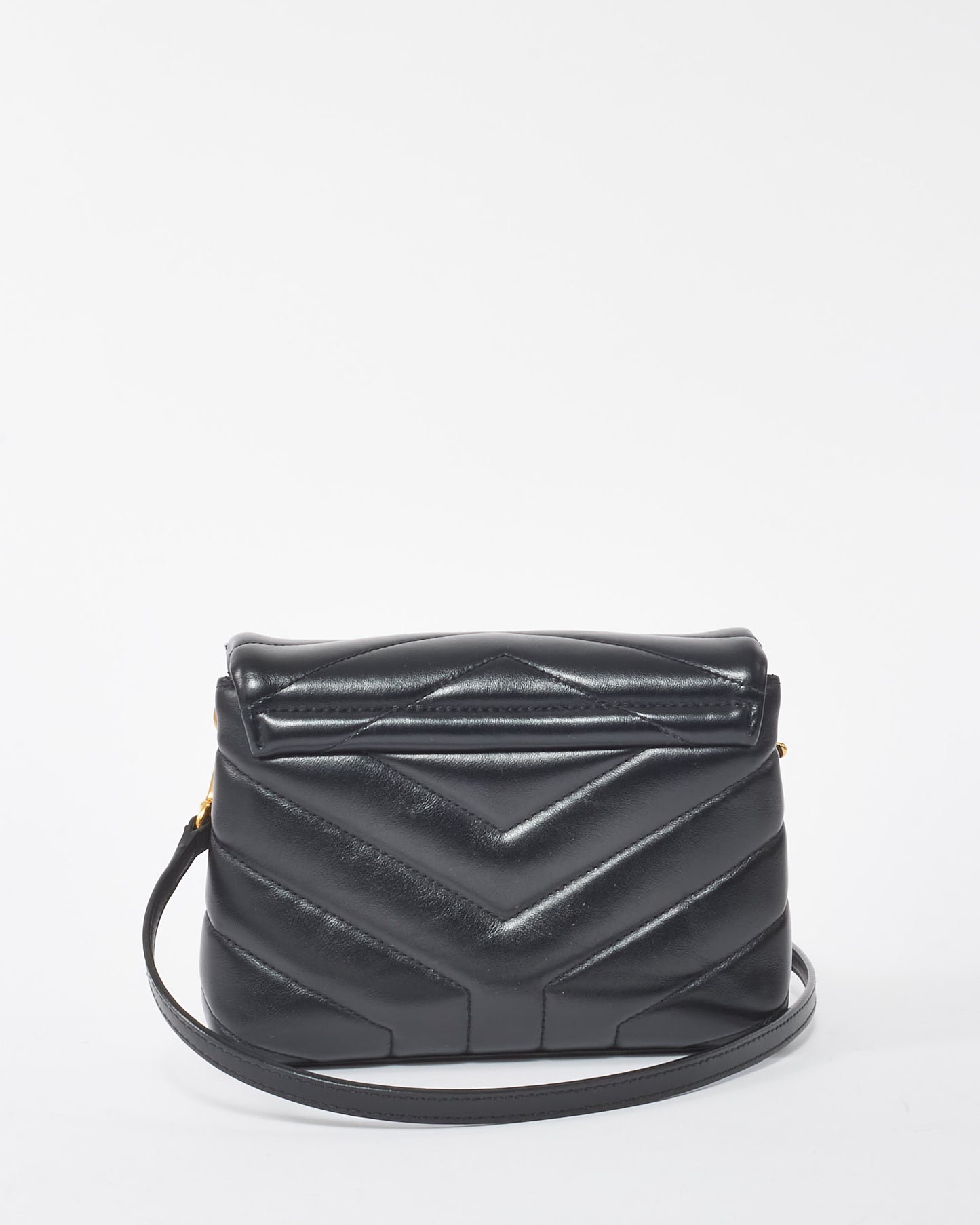 Saint Laurent Black Leather Toy LouLou Crossbody Bag GHW