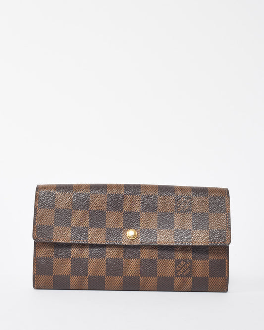 Louis Vuitton Damier Ebene Coated Canvas Sarah Long Wallet