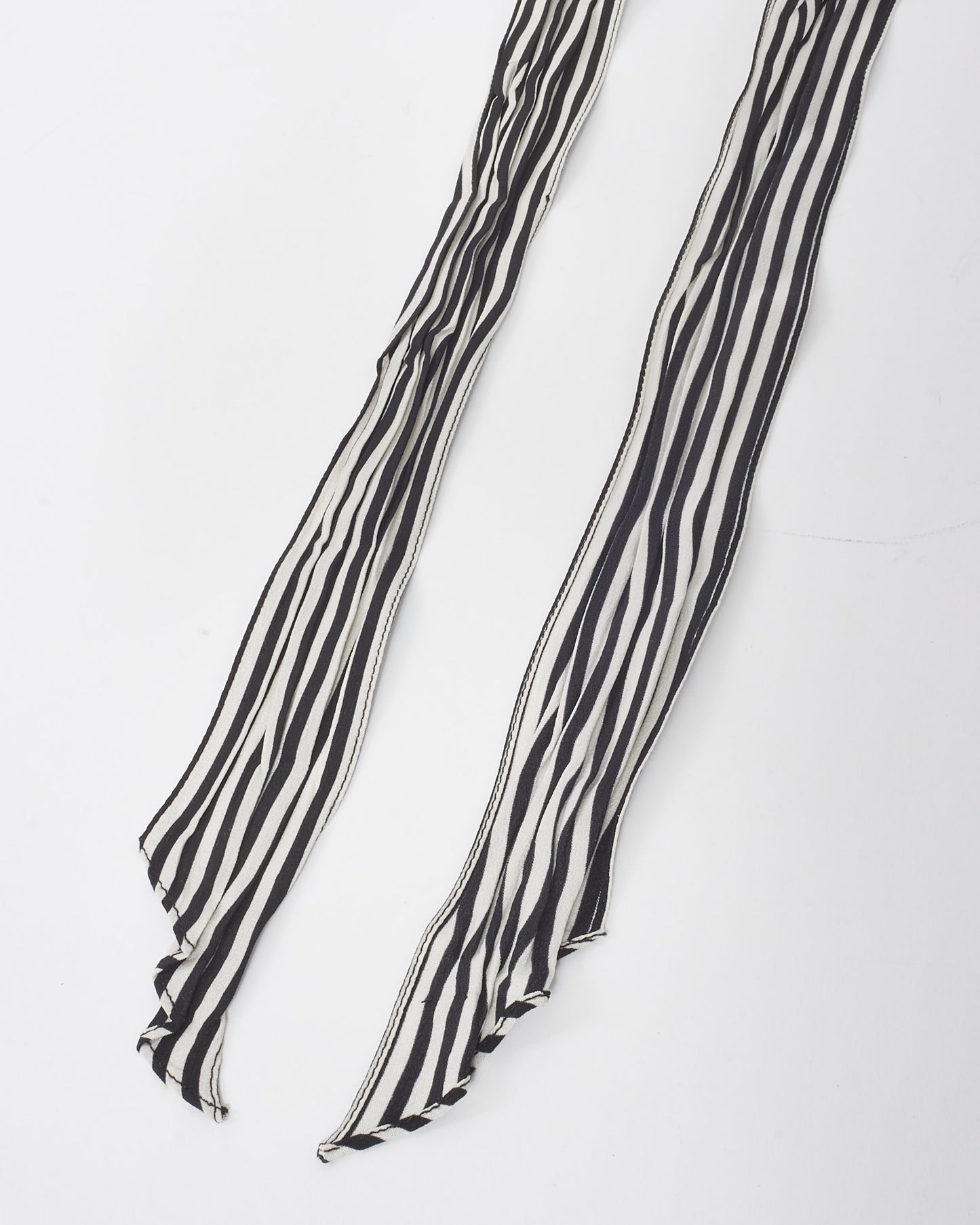 Saint Laurent Black and White Silk Scarf