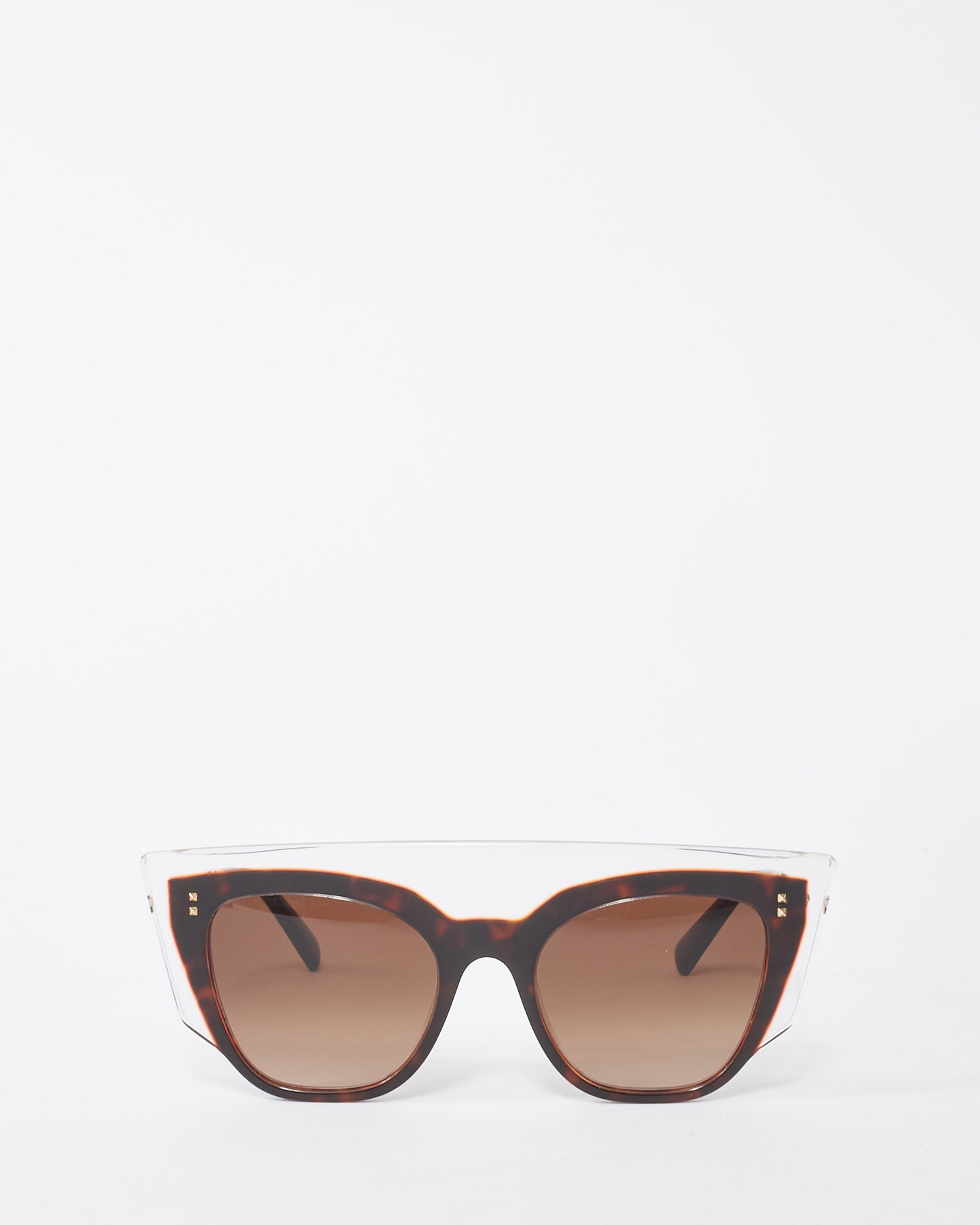 Valentino Brown and Clear 49MM Shield VA4035 Sunglasses