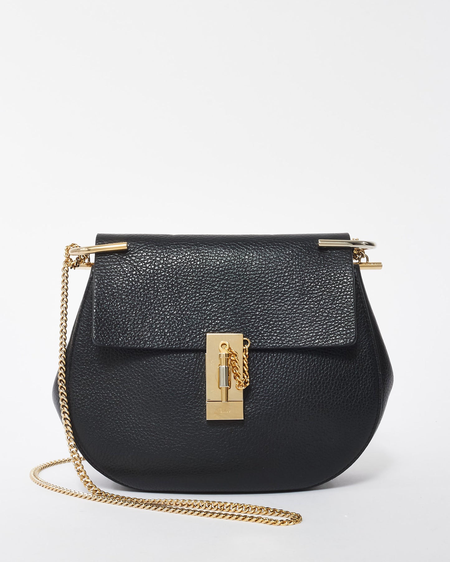 Chloé Black Leather Drew Crossbody Bag