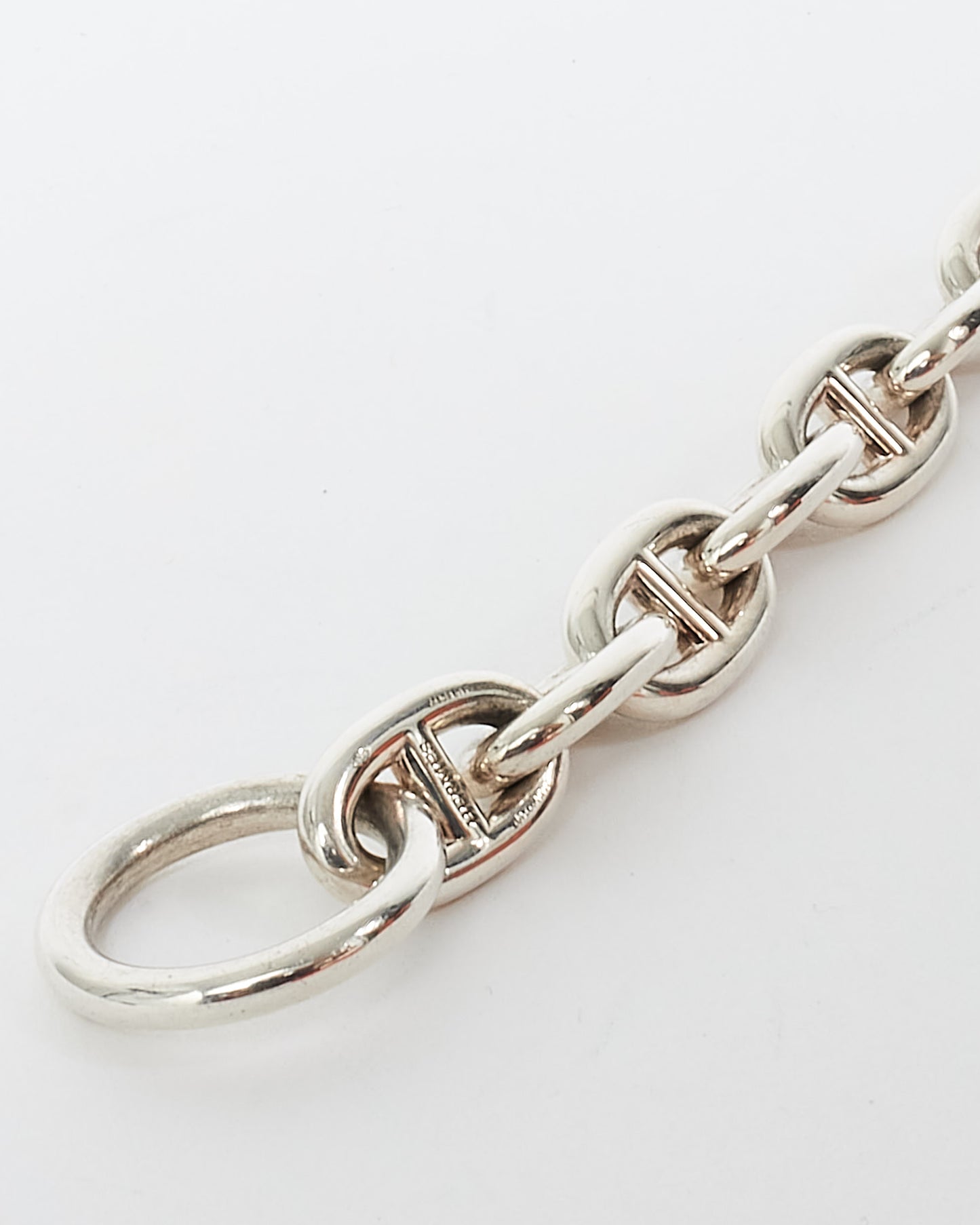 Hermès Sterling Silver Chaîne d
Ancre Bracelet - Size 13