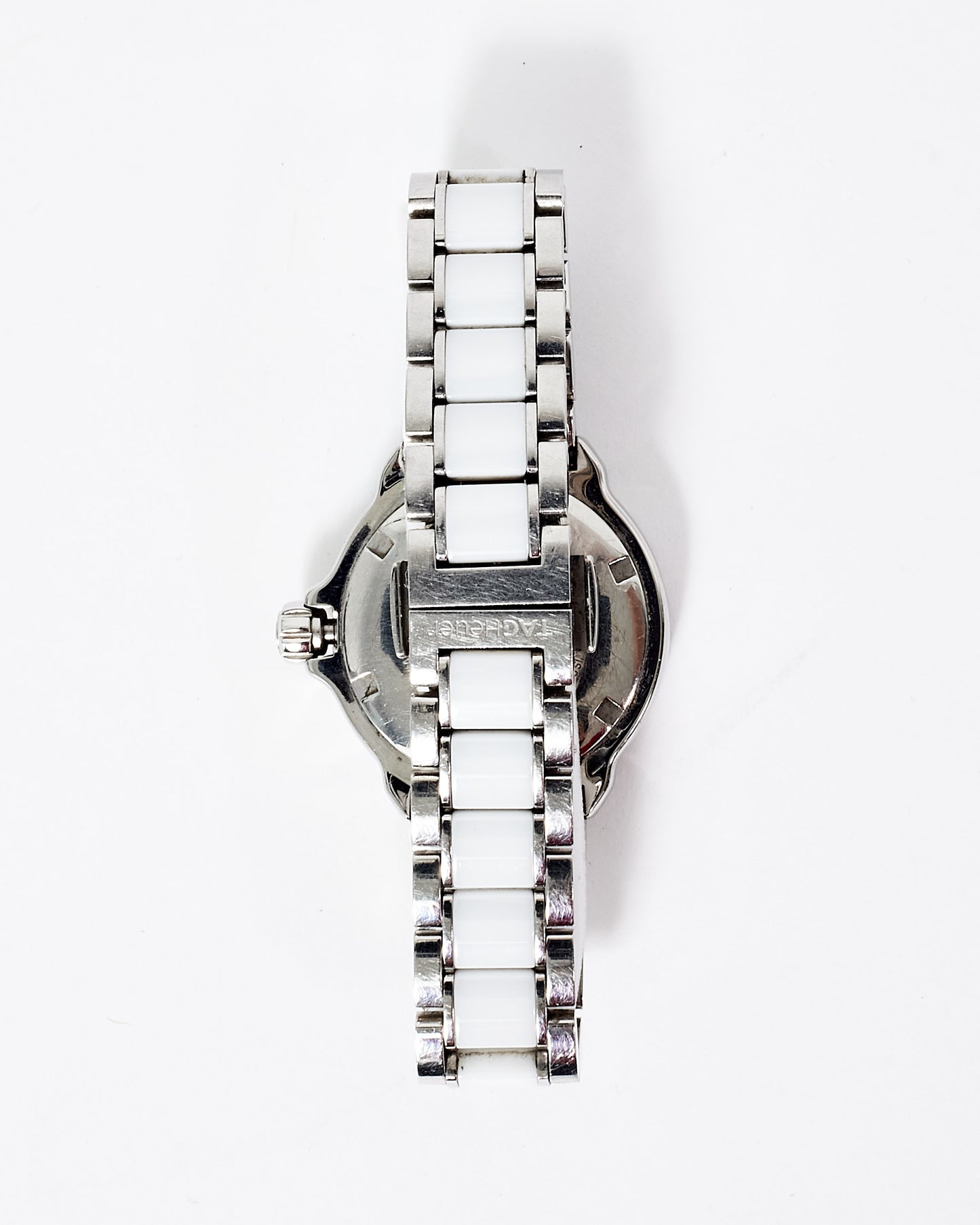 Tag Heuer Silver and White Ceramic 
Sterling Silver with Diamonds Formula 1 Ladies Watch