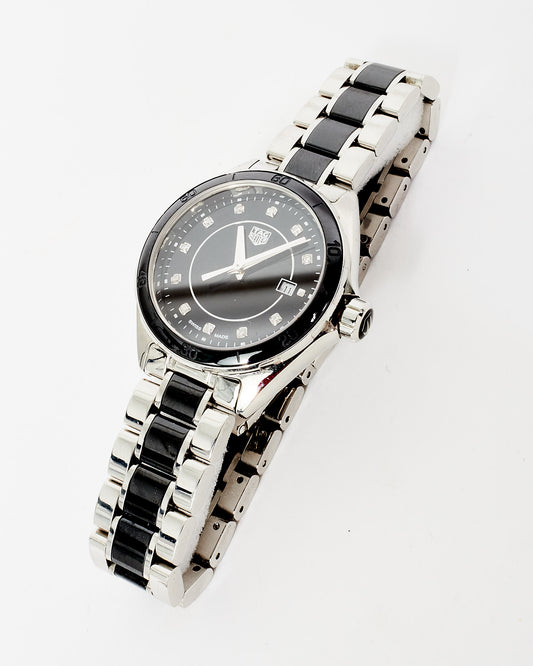 Tag Heuer Silver and Black Sterling Silver and Diamonds Formula 1 Ladies Watch