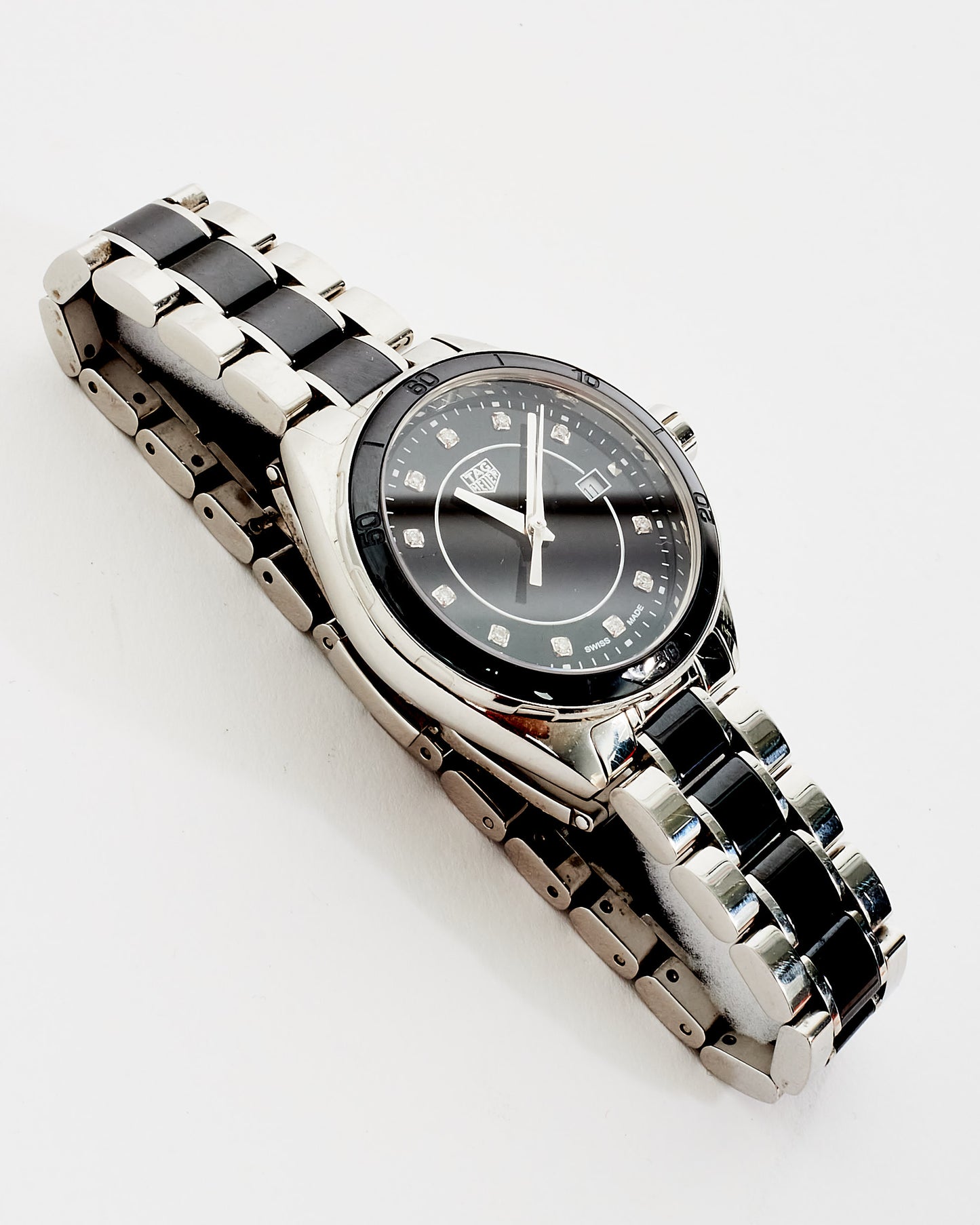 Tag Heuer Silver and Black Sterling Silver and Diamonds Formula 1 Ladies Watch