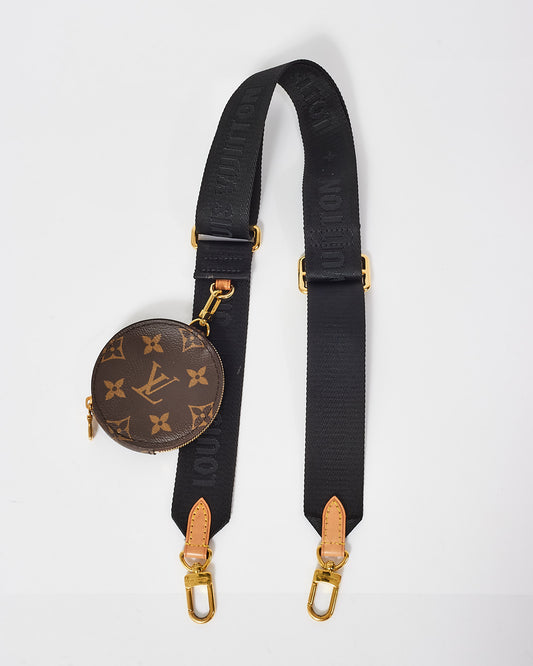 Louis Vuitton Black Canvas and Monogram Bandoulière Strap