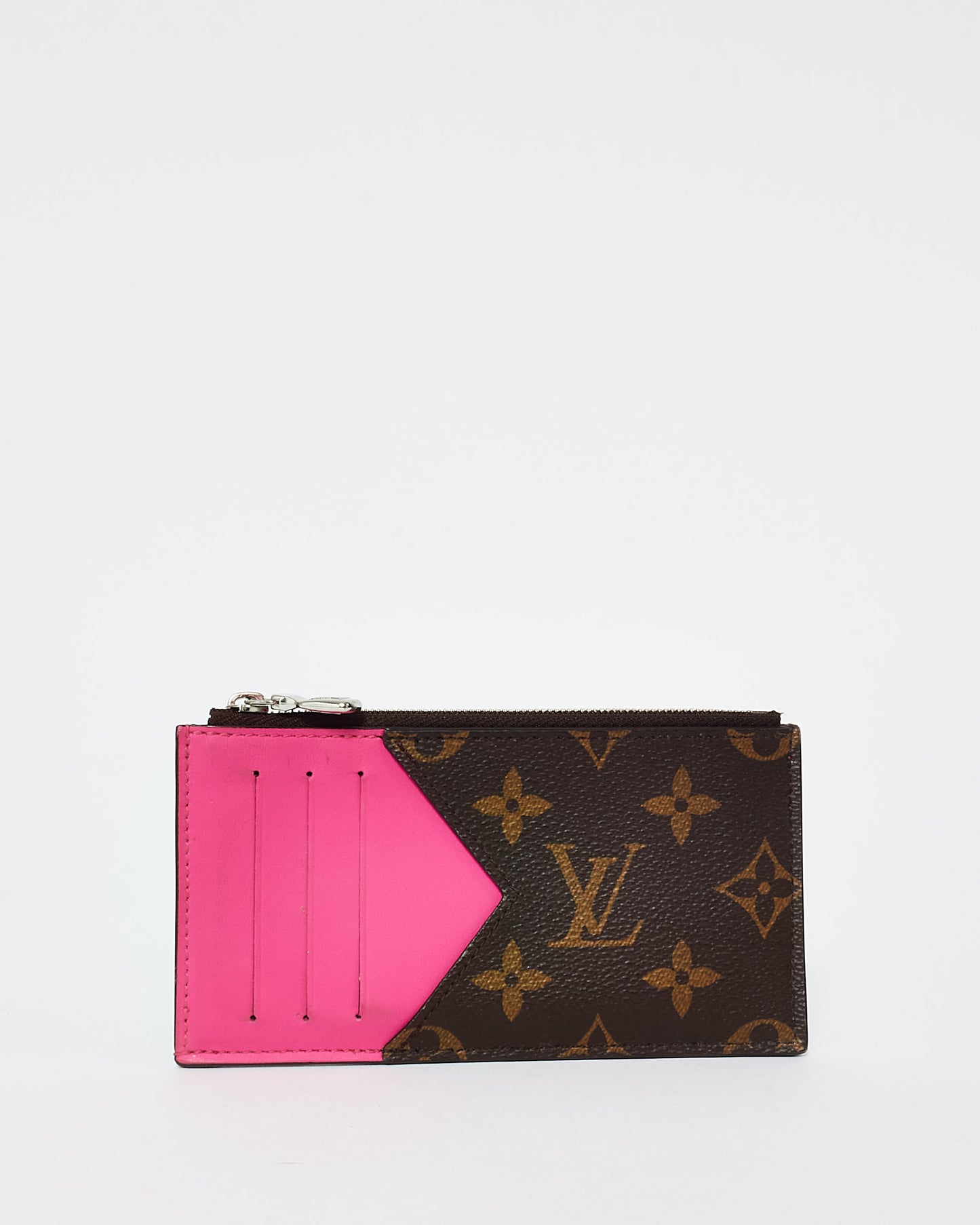 Louis Vuitton Coated Canvas and Leather Pink Monogram Coin Card Holder