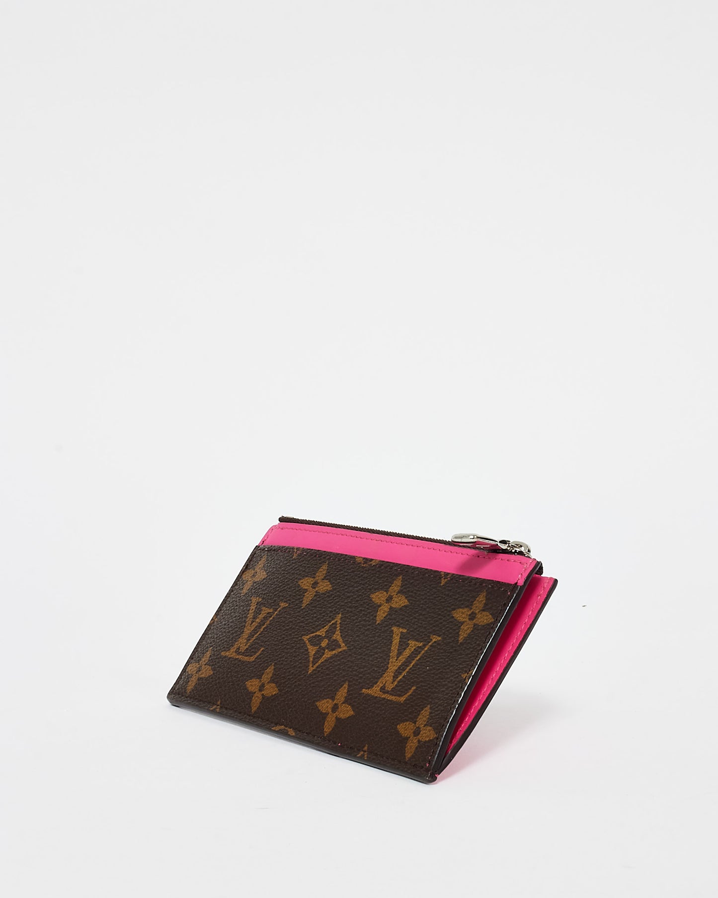 Louis Vuitton Coated Canvas and Leather Pink Monogram Coin Card Holder