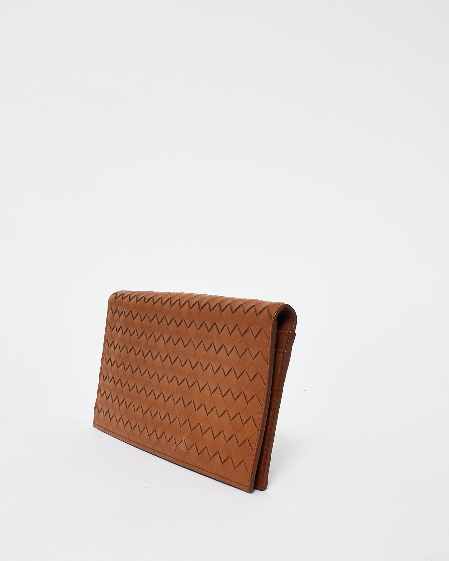 Bottega Veneta Camel Intrecciato Leather Billfold Long Wallet