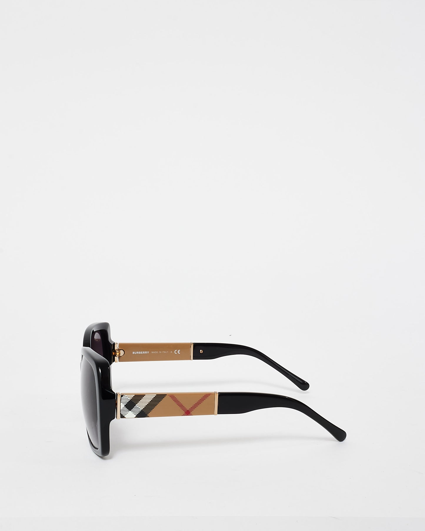 Burberry Black Acetate Nova Check Round B4160 Sunglasses