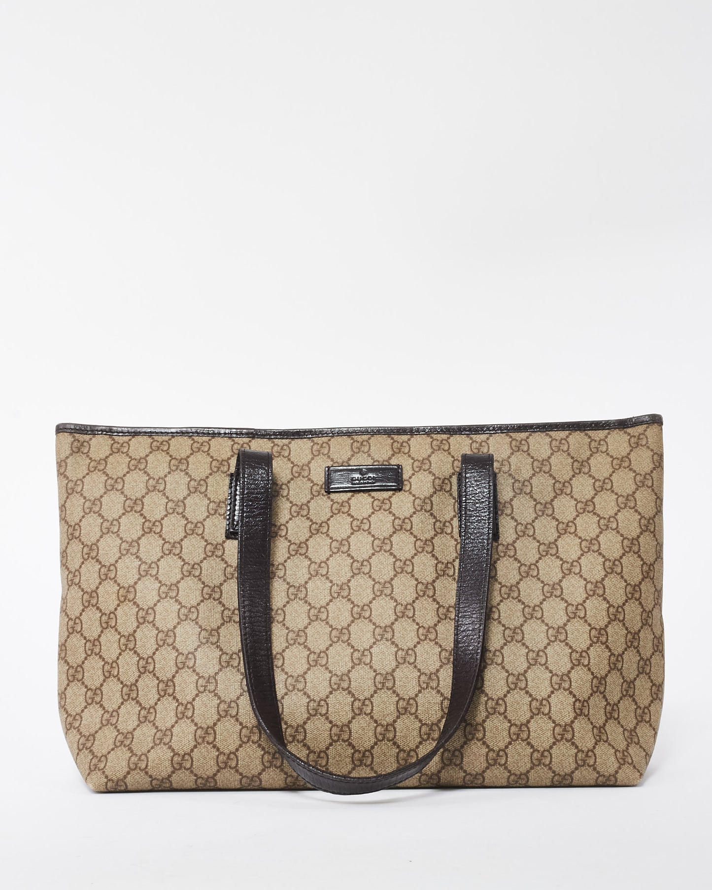 Gucci Brown Monogram GG Supreme Coated Canvas Shopping Tote