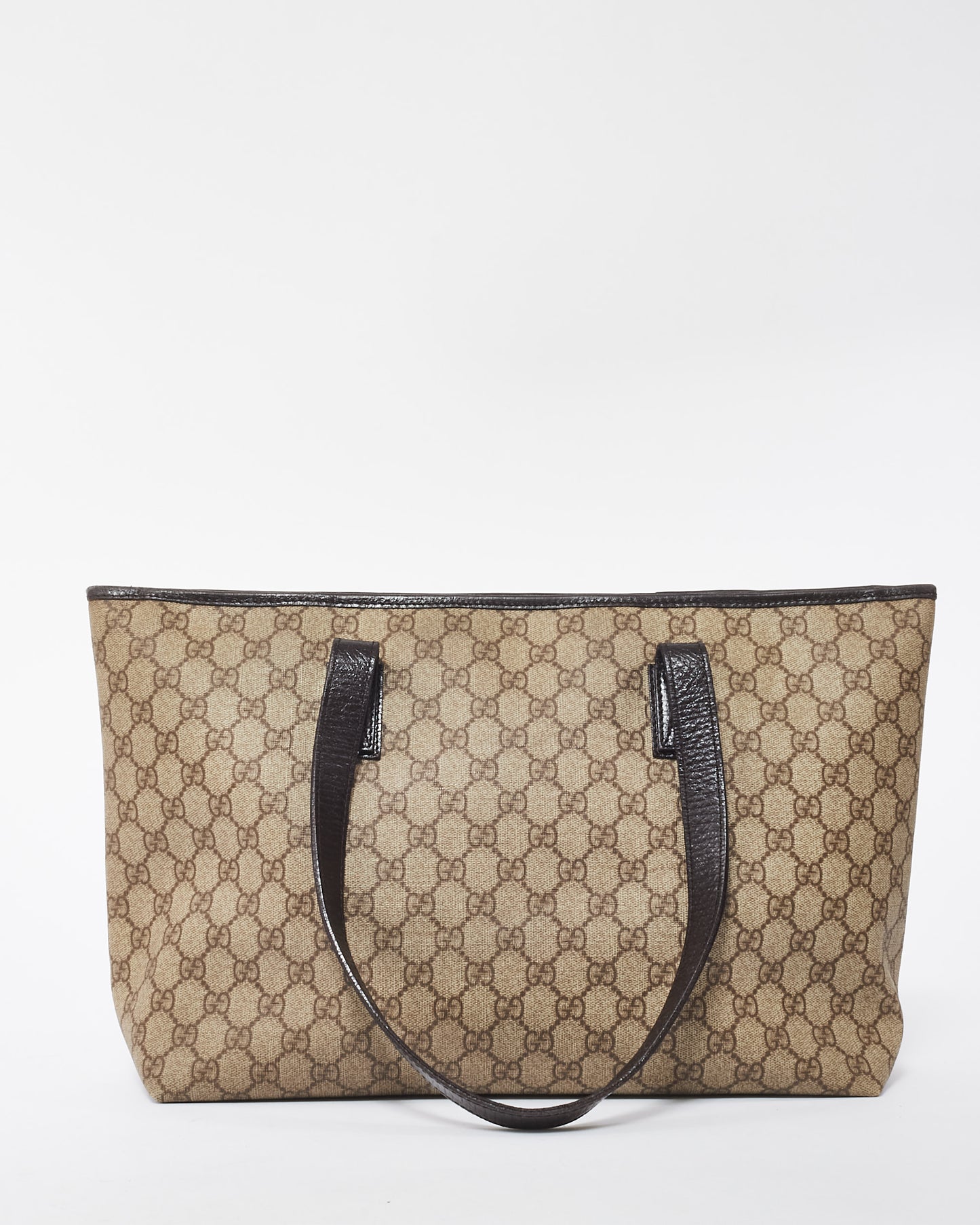 Gucci Brown Monogram GG Supreme Coated Canvas Shopping Tote