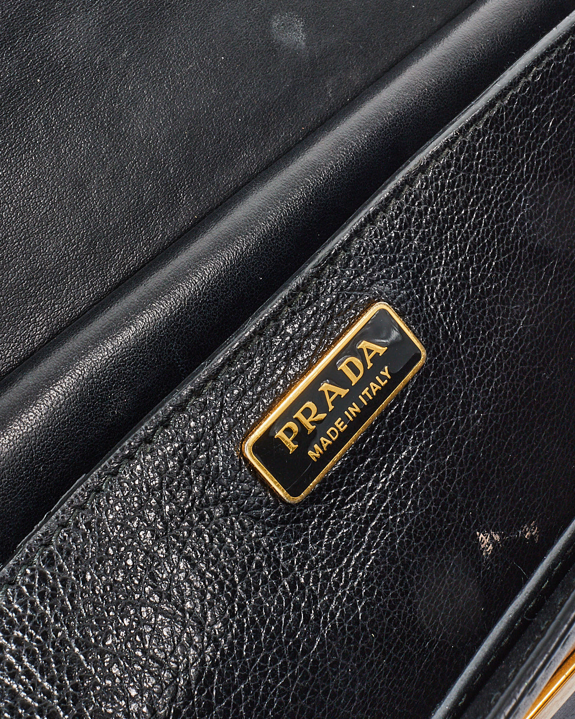 Prada Black Saffiano Lux Leather Cahier Shoulder Bag