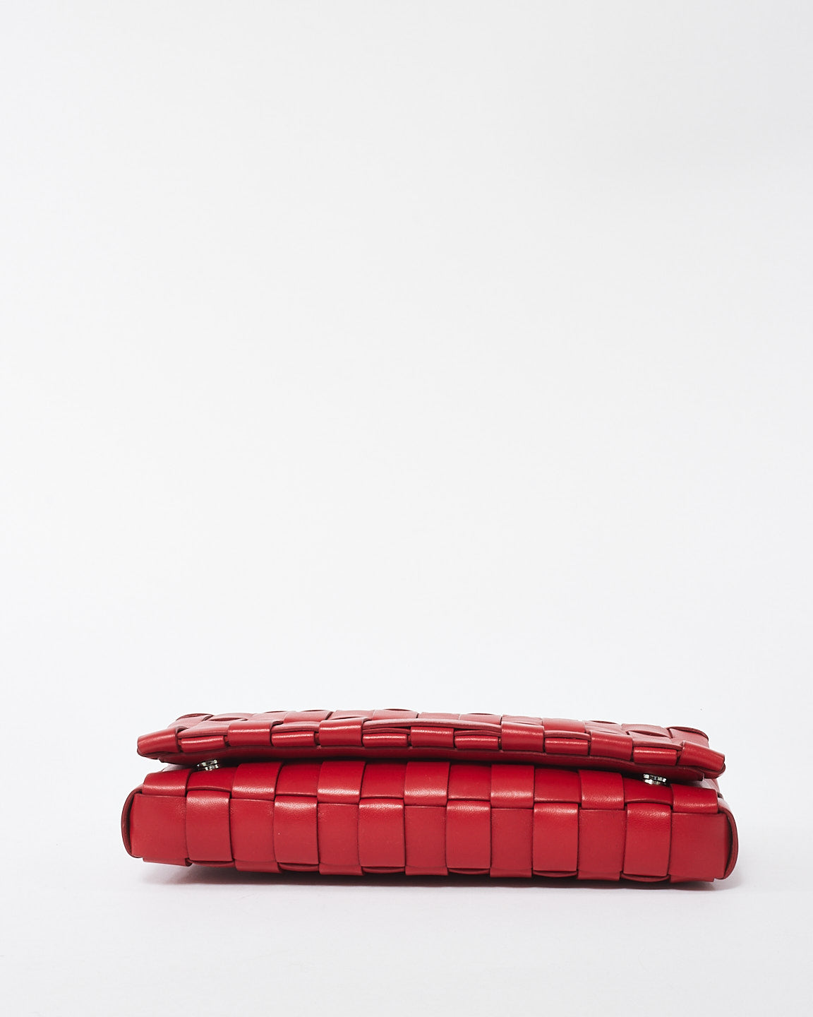 Miu Miu Red Woven Leather Crystal Cloqué Bag