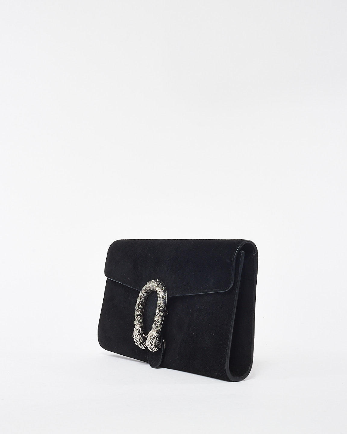 Gucci Black Suede Long Dionysus Clutch