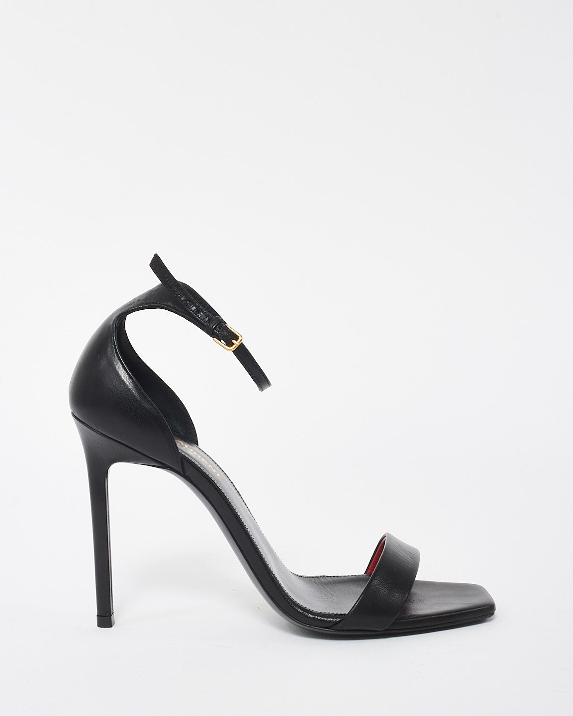 Saint Laurent Black Leather Amber Sandals - 38.5