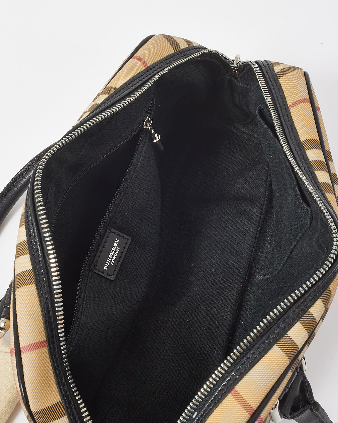 Burberry Beige Nova Check Canvas Bowler Bag