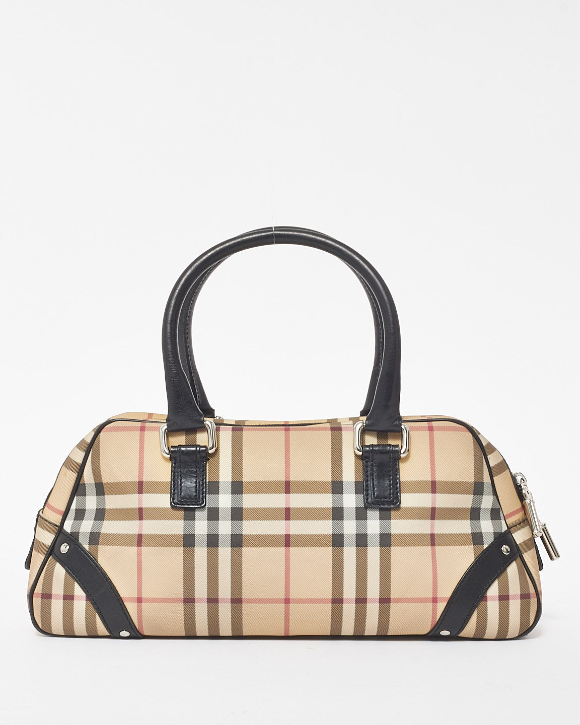 Burberry Beige Nova Check Canvas Bowler Bag