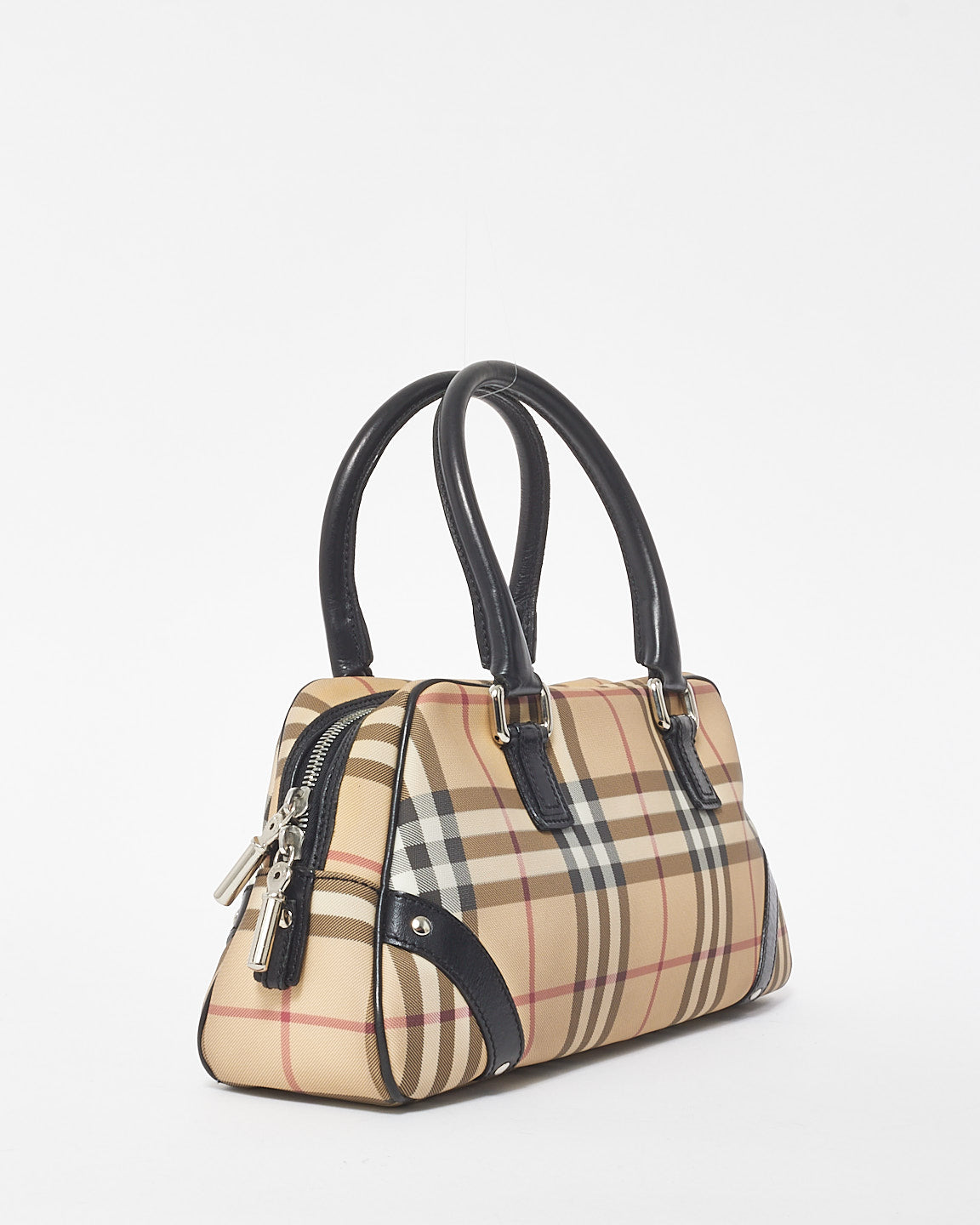 Burberry Beige Nova Check Canvas Bowler Bag