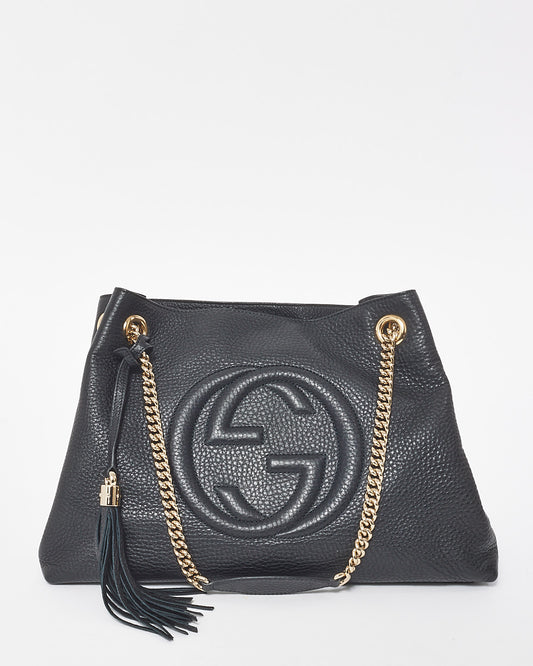 Gucci Black Leather Medium Soho Chain Shoulder Bag