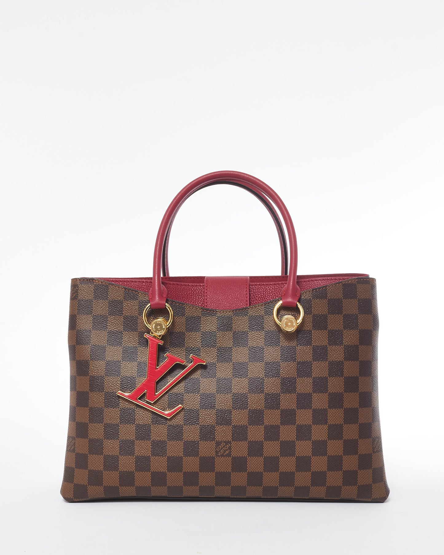 Louis Vuitton Damier Ebene Coated Canvas 
Fushia Riverside Tote