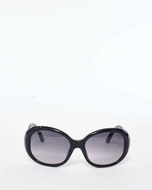 Prada Black Acetate Round Frame SPR08L Swivel Arm Sunglasses