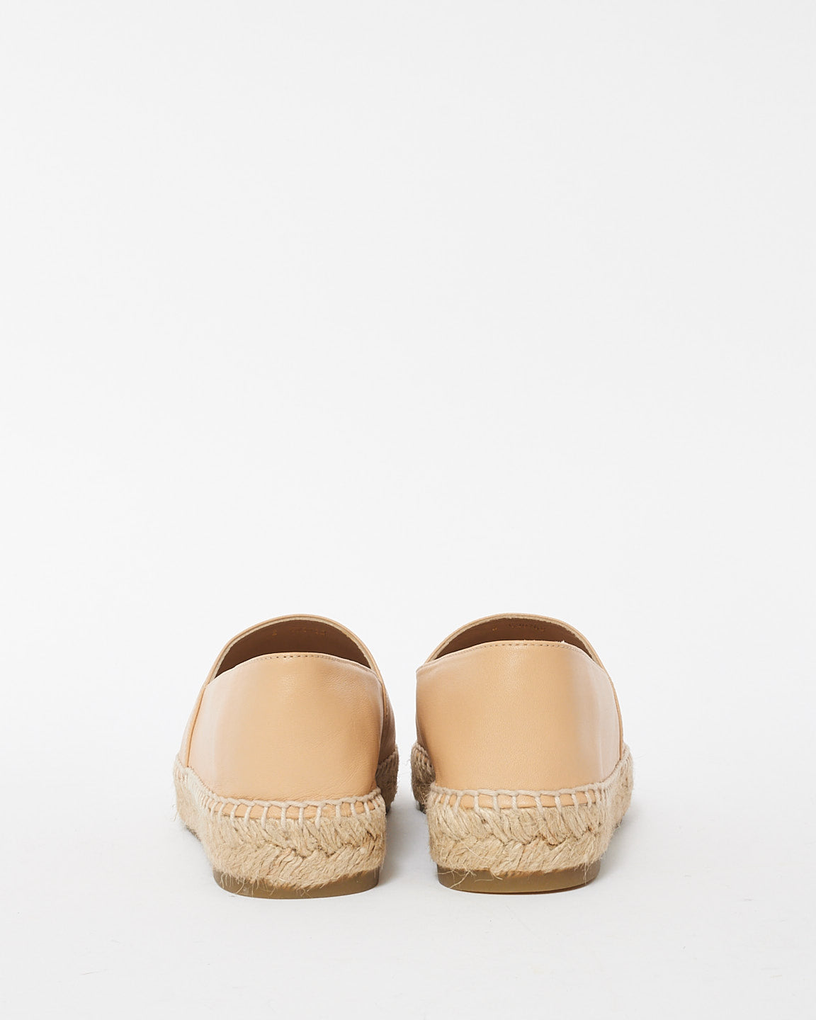 Chanel Beige Leather CC Logo Espadrilles - 38