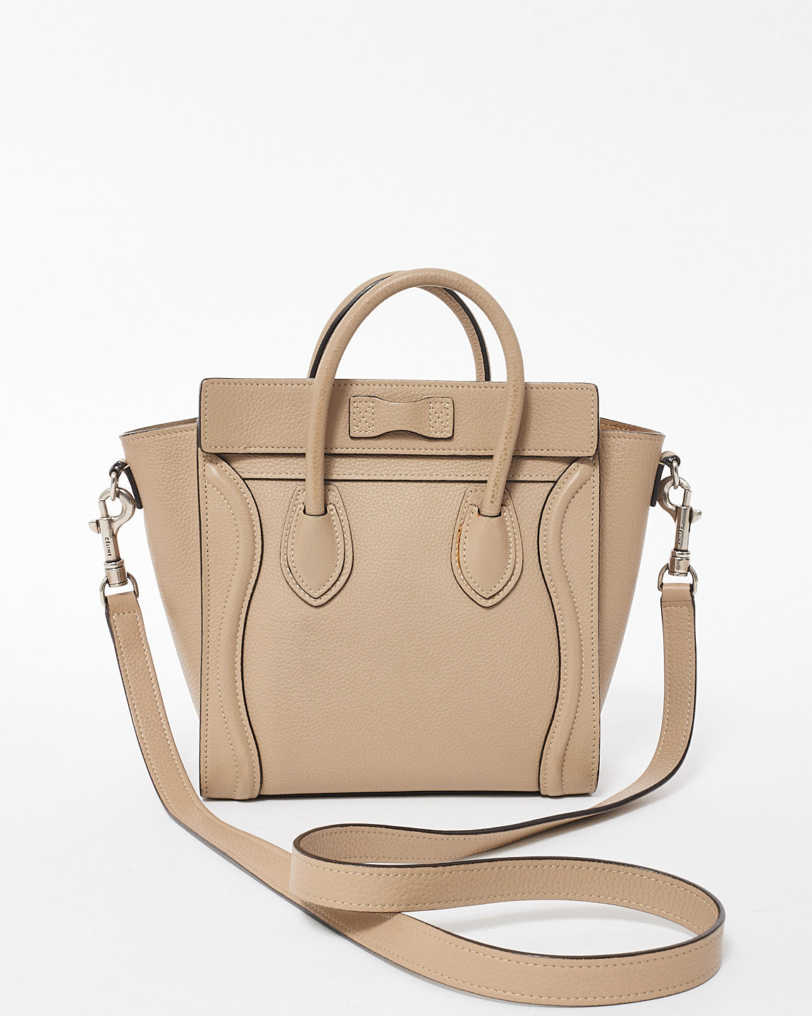 Celine Beige Leather Nano Luggage Tote